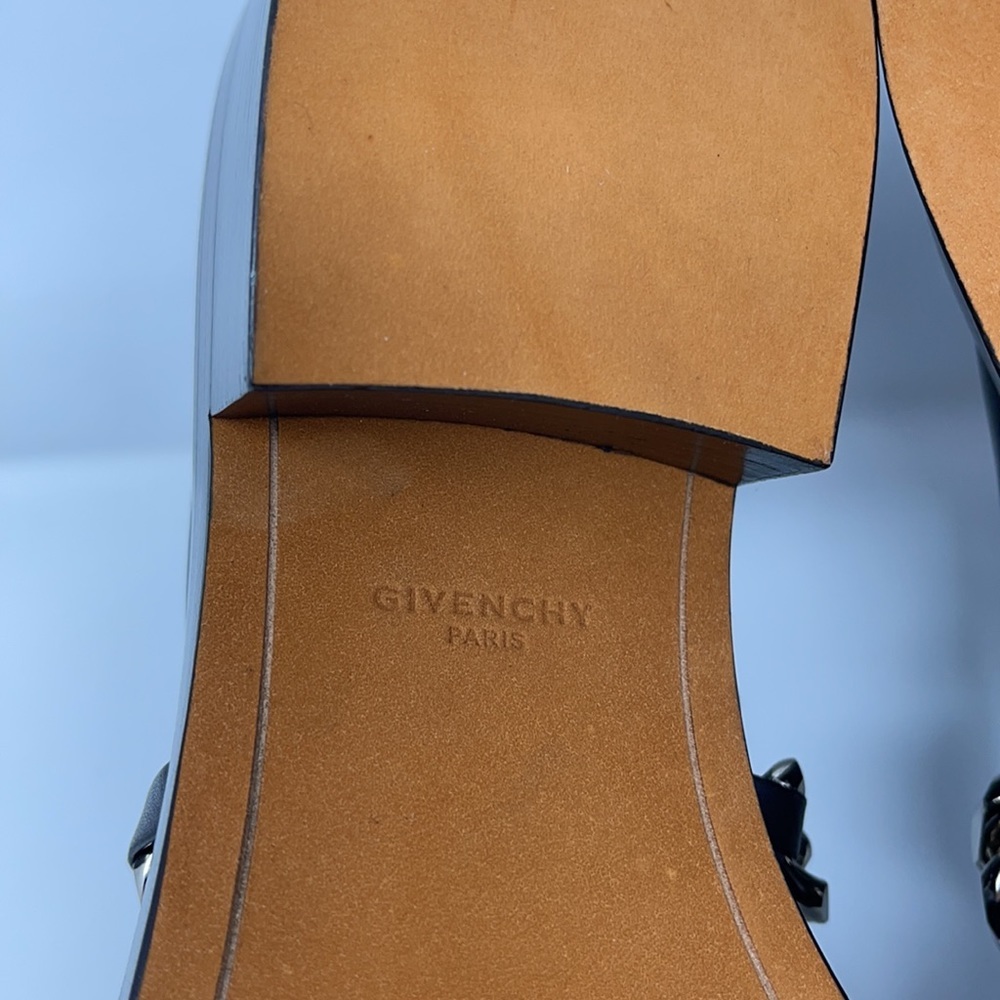 Givenchy Black Leather Silver Chain Ankle Boots NIB - Picture 8 of 15